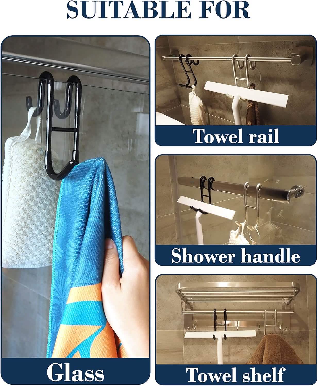 Crochet de Douche à Suspendre Anti-Rouille – Crochet Suspendu Multifonctionnel Robuste