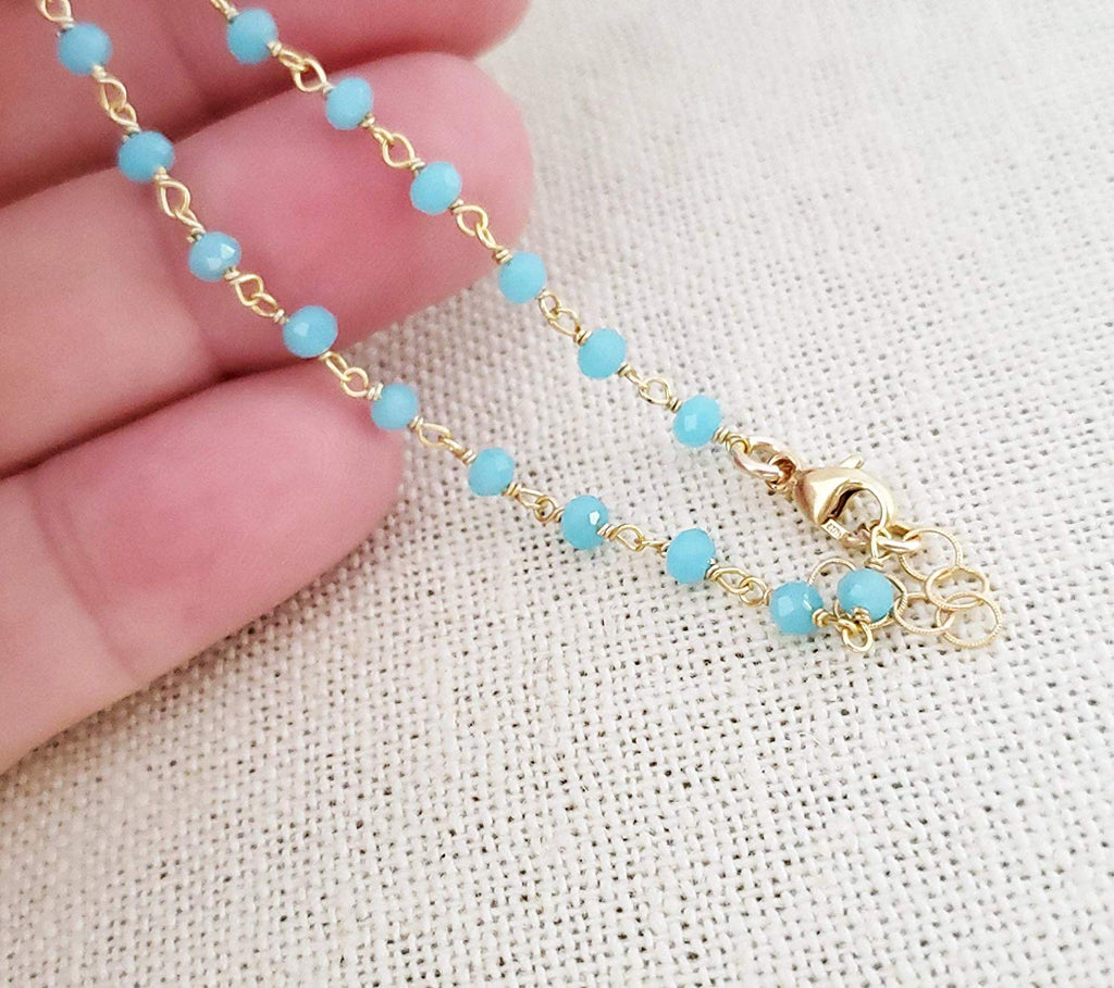 Blue Chalcedony Gemstone 14k Gold Filled Bracelet