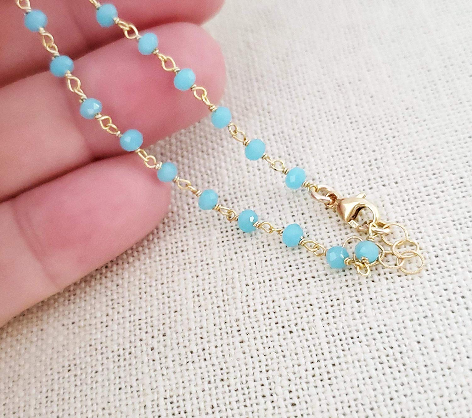 Blue Chalcedony Gemstone 14k Gold Filled Bracelet
