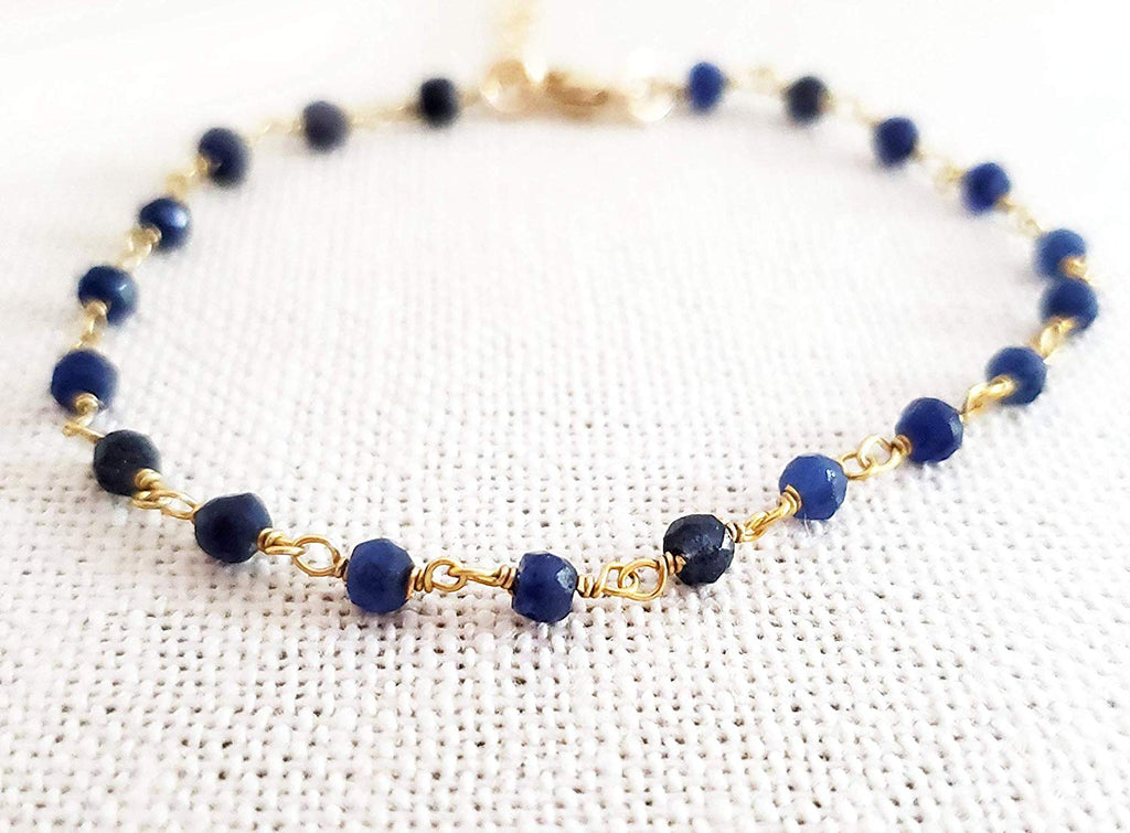 Bracelet en saphir teinté et or rempli 14 carats