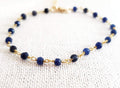 Bracelet en saphir teinté et or rempli 14 carats