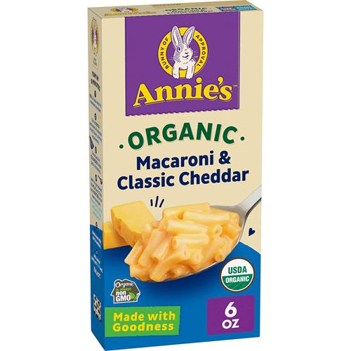 Macaroni biologique Annie's au cheddar classique, Mac and Cheese, accompagnement ou collation, 170 g