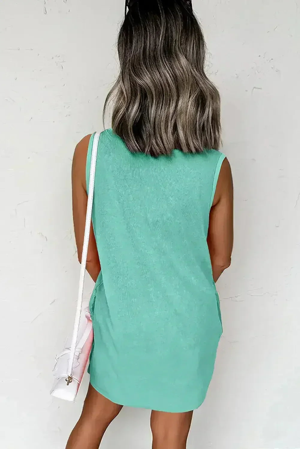Mini-robe débardeur Beau Blue Mineral Wash à poches