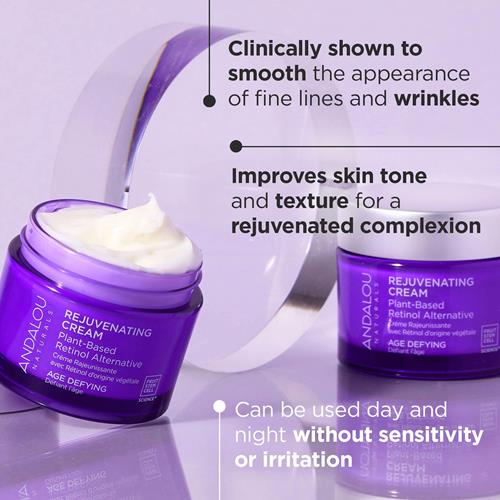 Crème Anti-Âge aux Alternatives Végétales au Rétinol Andalou Naturals, 48 g