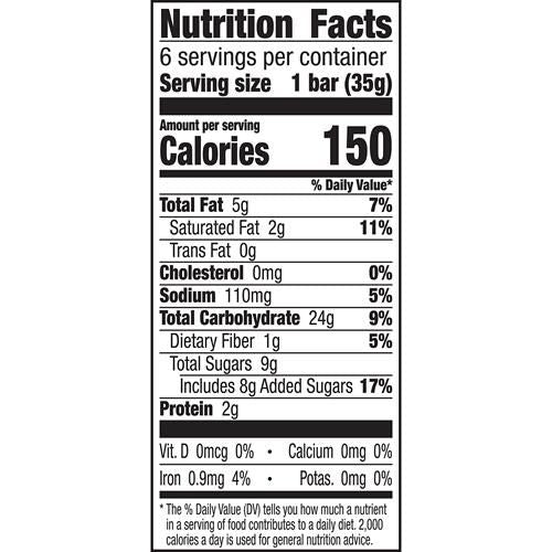 Barres granola Nature Valley, noix sucrées et salées, noix chocolat et bretzel, 6 barres, 210 g