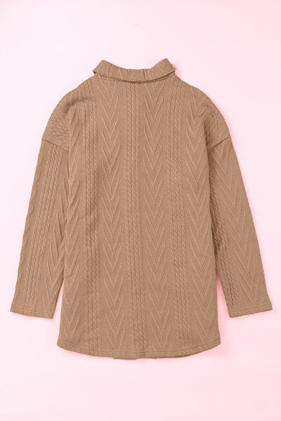 Veste femme rétro Camel à épaules tombantes et boutonnage intégral