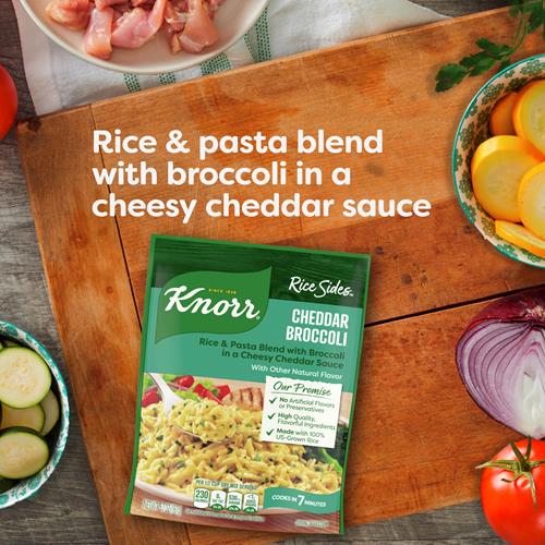 Knorr Riz & Pâtes Accompagnement Riz Brocoli et Cheddar Pour Un Accompagnement Savoureux Sans Saveurs Artificielles Ni Agents de Conservation 162 g