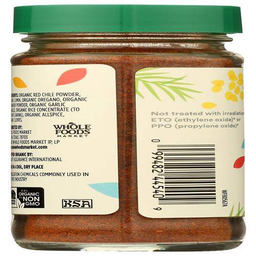 Whole Foods Market, Mélange de Poudre de Chili Bio, 1,83 oz