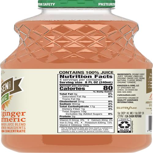 Rw Knudsen, Carotte Gingembre Curcuma Biologique, 946 ml
