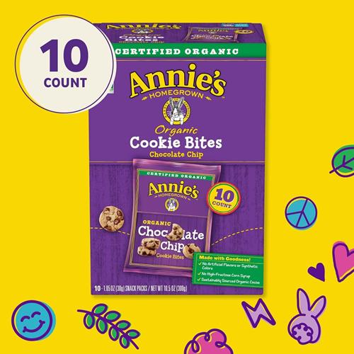 Annies Organic Cookie Bites aux pépites de chocolat, 10 sachets, 297 g