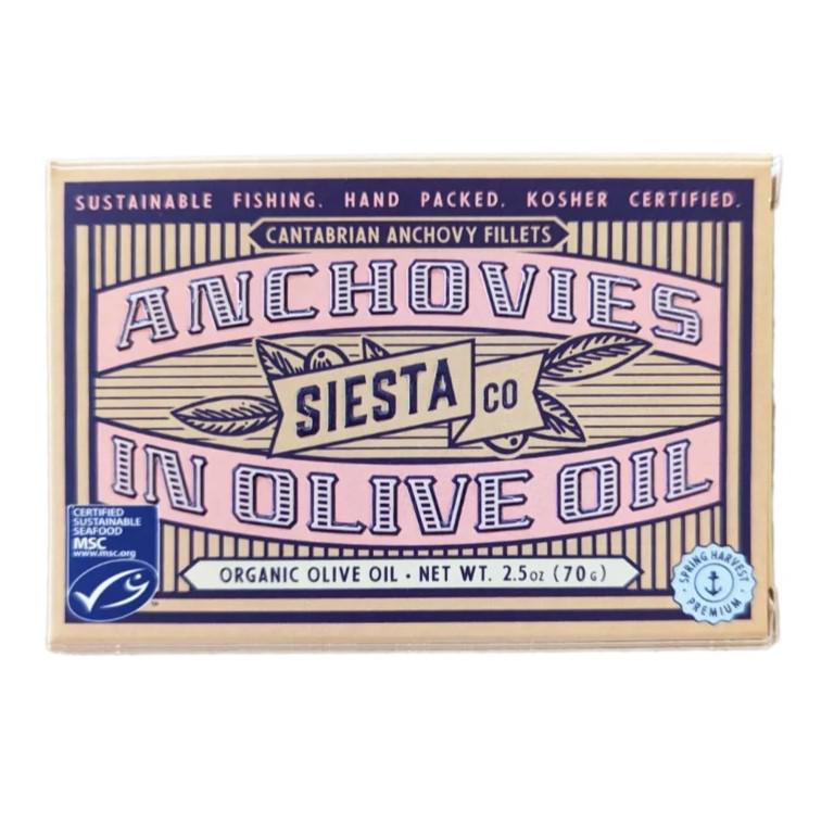 Siesta Co. - Filets d'anchois de Cantabrie à l'huile d'olive (70 g)
