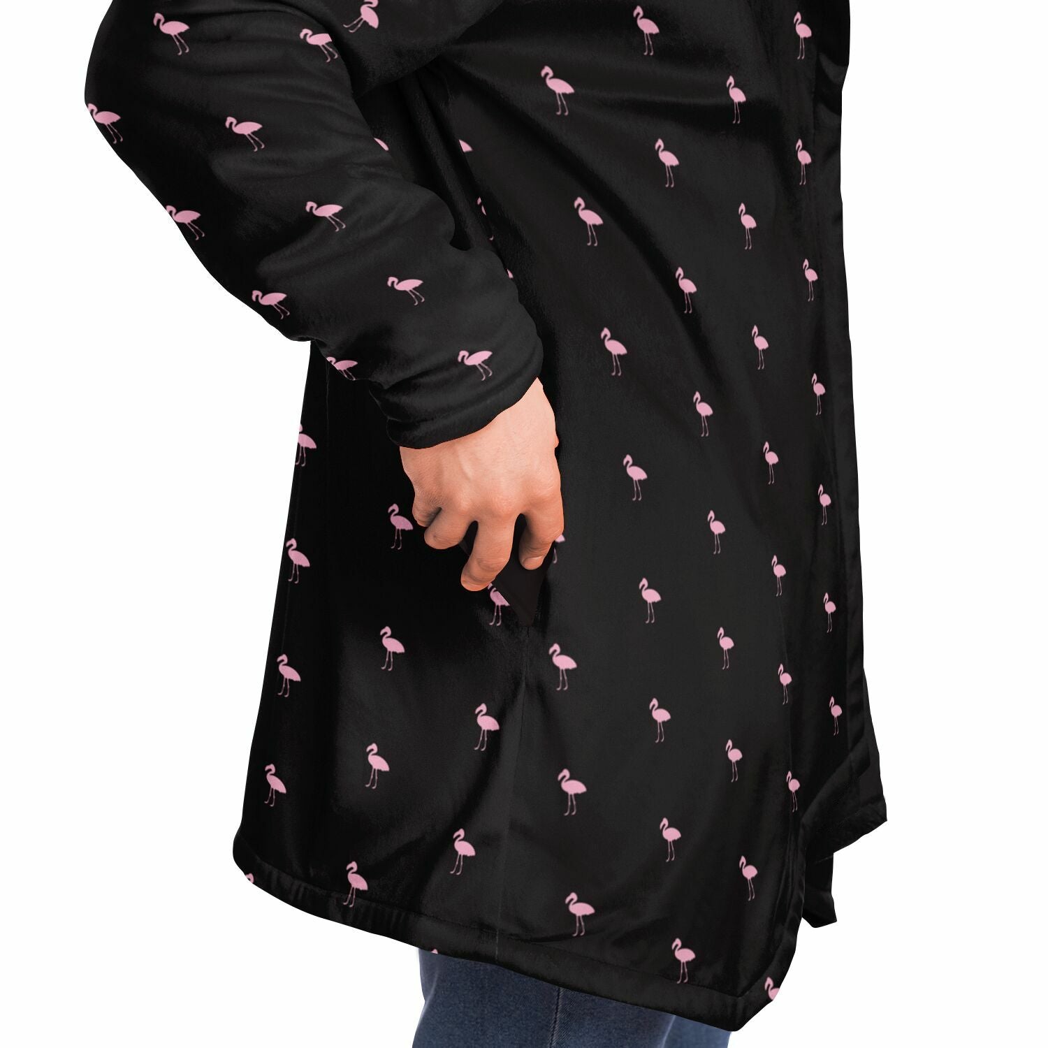 Sweat à capuche cape Flamingo Classique Noir