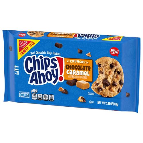 Chips Ahoy! Biscuits croquants au chocolat, au caramel et aux pépites de chocolat, grand format, 393,5 g
