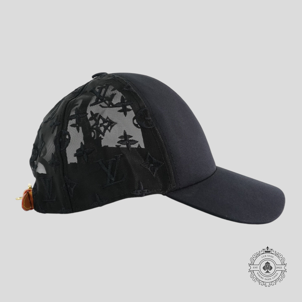 Casquette de baseball Louis Vuitton Monogram Mesh noire