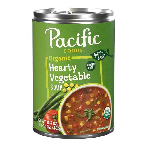 Soupe de légumes copieuse biologique Pacific Foods, à base de plantes, boîte de 462 g