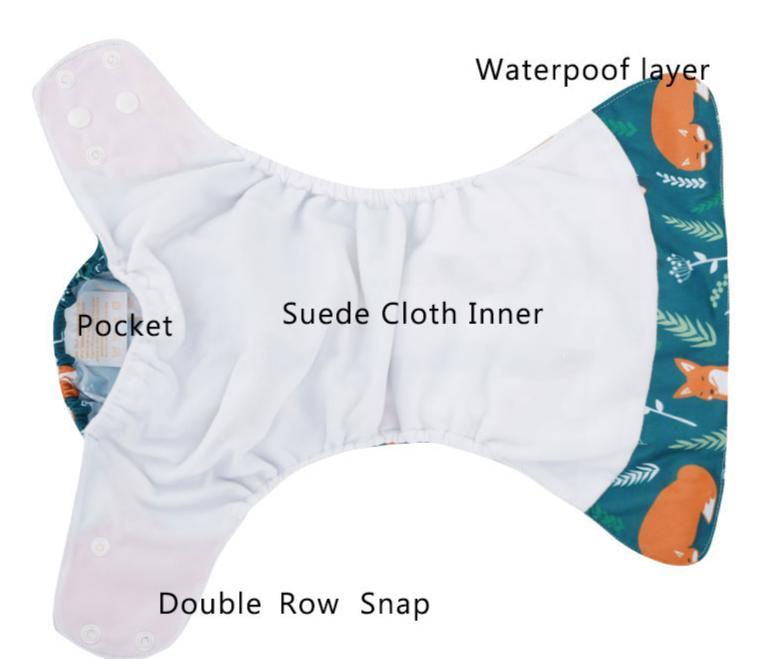 Lot de 4 couvre-couches lavables écologiques, couches en tissu réglables pour bébés garçons et filles