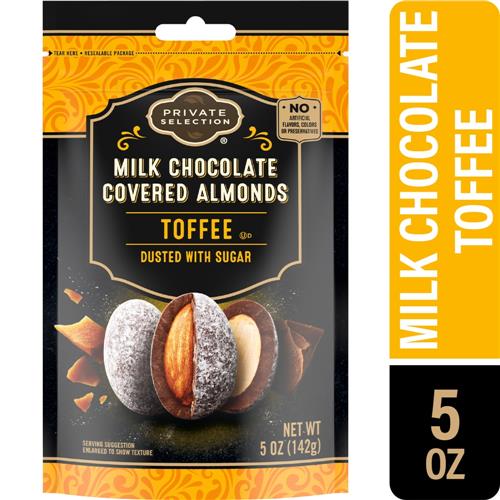 Sélection suprême Amandes au caramel enrobées de chocolat au lait 5 oz