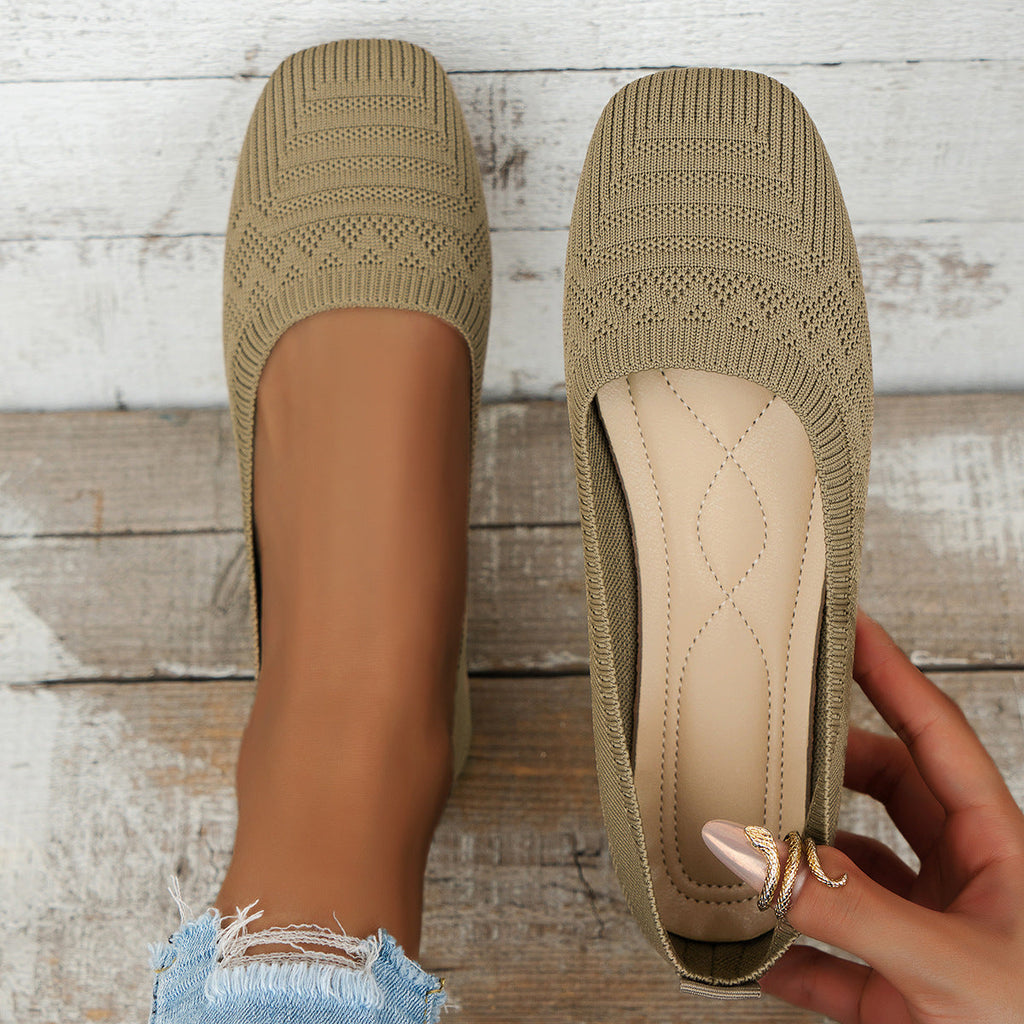 Chaussures Femme en Tricot à Enfiler | Baskets Respirantes Grande Taille