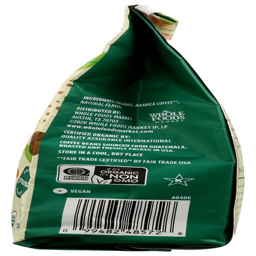Café moulu biologique au caramel Whole Foods Market, 340 grammes