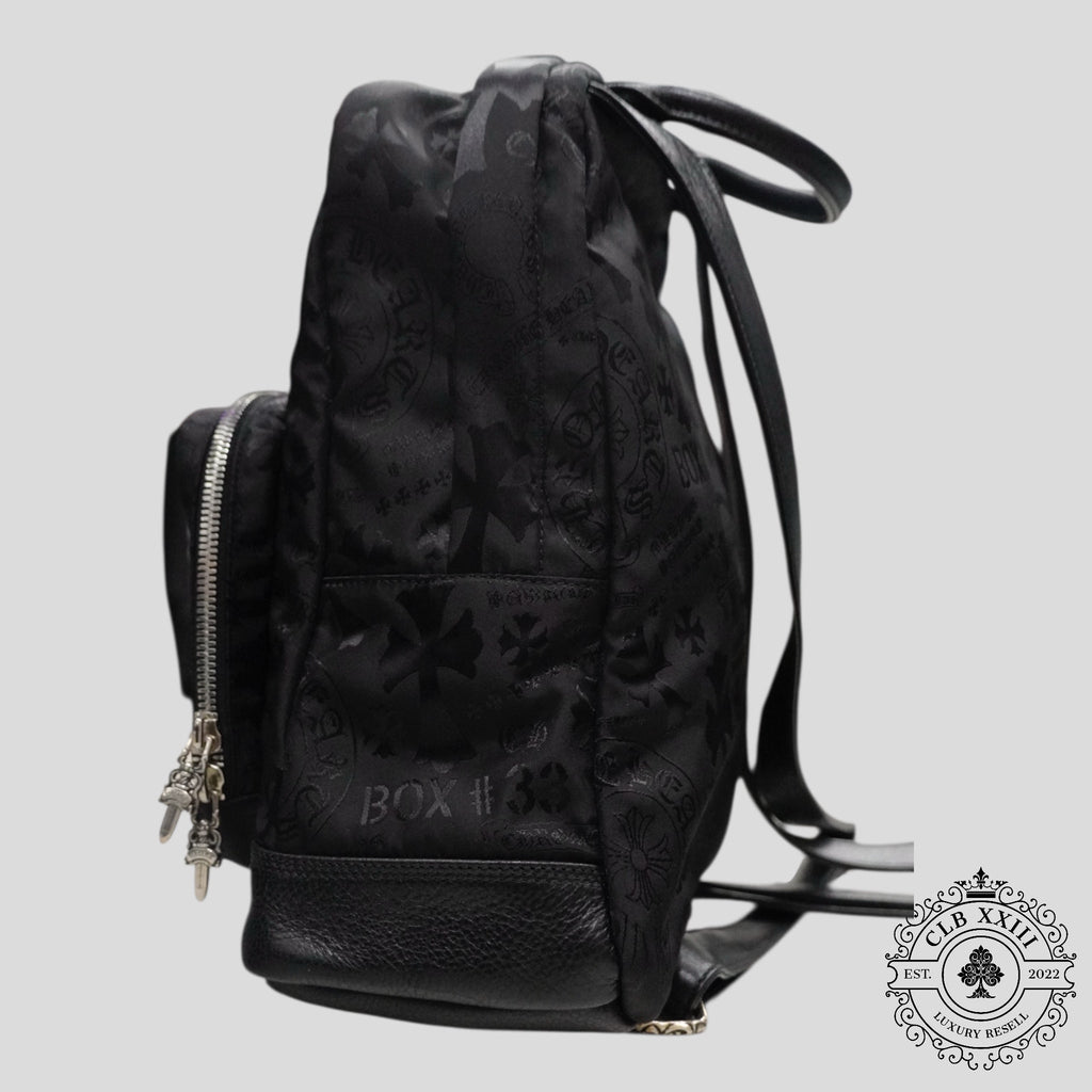 Mini sac à dos en nylon à motifs multiples Chrome Hearts 7th Grade, noir
