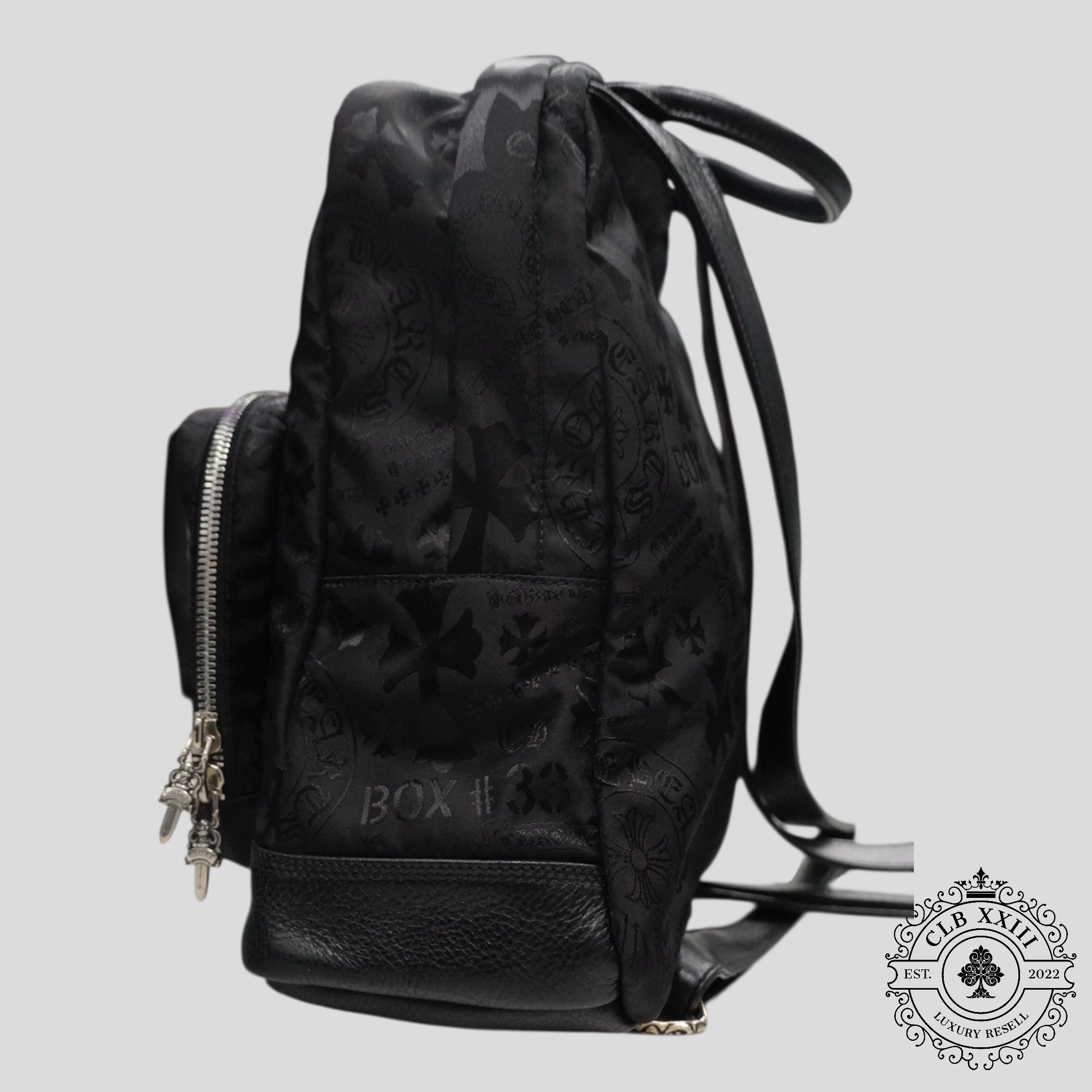 Mini sac à dos en nylon à motifs multiples Chrome Hearts 7th Grade, noir