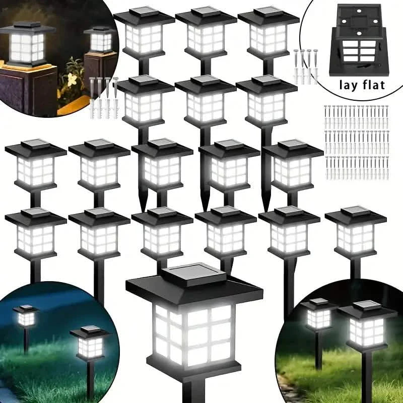 Lot de 6 : Lampes Solaires d'Extérieur pour Chemin LED Lumière Chaude, 600mA, Étanche