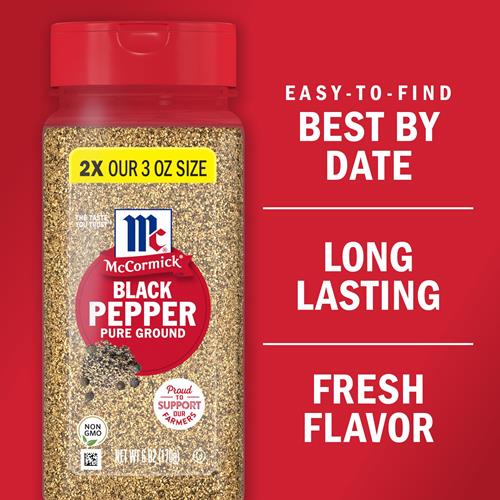 Poivre noir moulu pur McCormick, 170 g