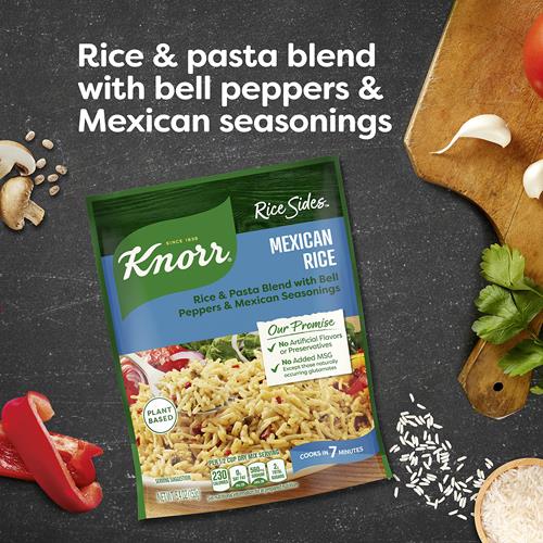 Knorr Riz & Pâtes Accompagnement Pour un Plat d'Accompagnement de Riz Savoureux Riz Mexicain Sans Arômes Artificiels, Sans Agents de Conservation, Sans Ajout de MSG 5,4 oz