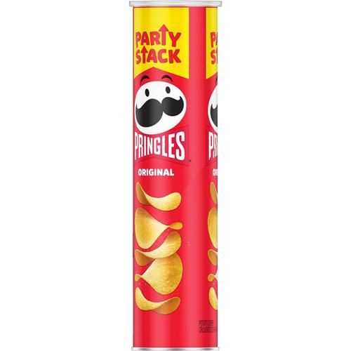 Tuiles de pommes de terre Pringles, collations pour le déjeuner, collations à emporter, pour les fêtes, Original, boîte de 193 g (1 boîte)
