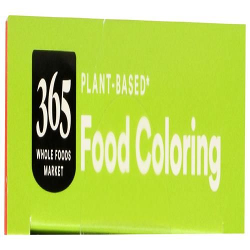 Whole Foods Market, colorant alimentaire végétal (bouteilles rouge, jaune, vert et bleu), sans gluten, 8,87 ml chaque, 35,48 ml au total