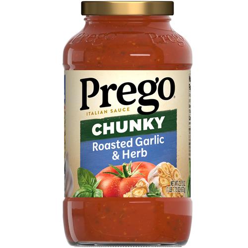 Sauce Pâtes Prego Chunky Ail Rôti et Fines Herbes, Bocal 673g