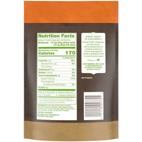 Simple Truth Pistaches saveur barbecue chipotle 7 oz