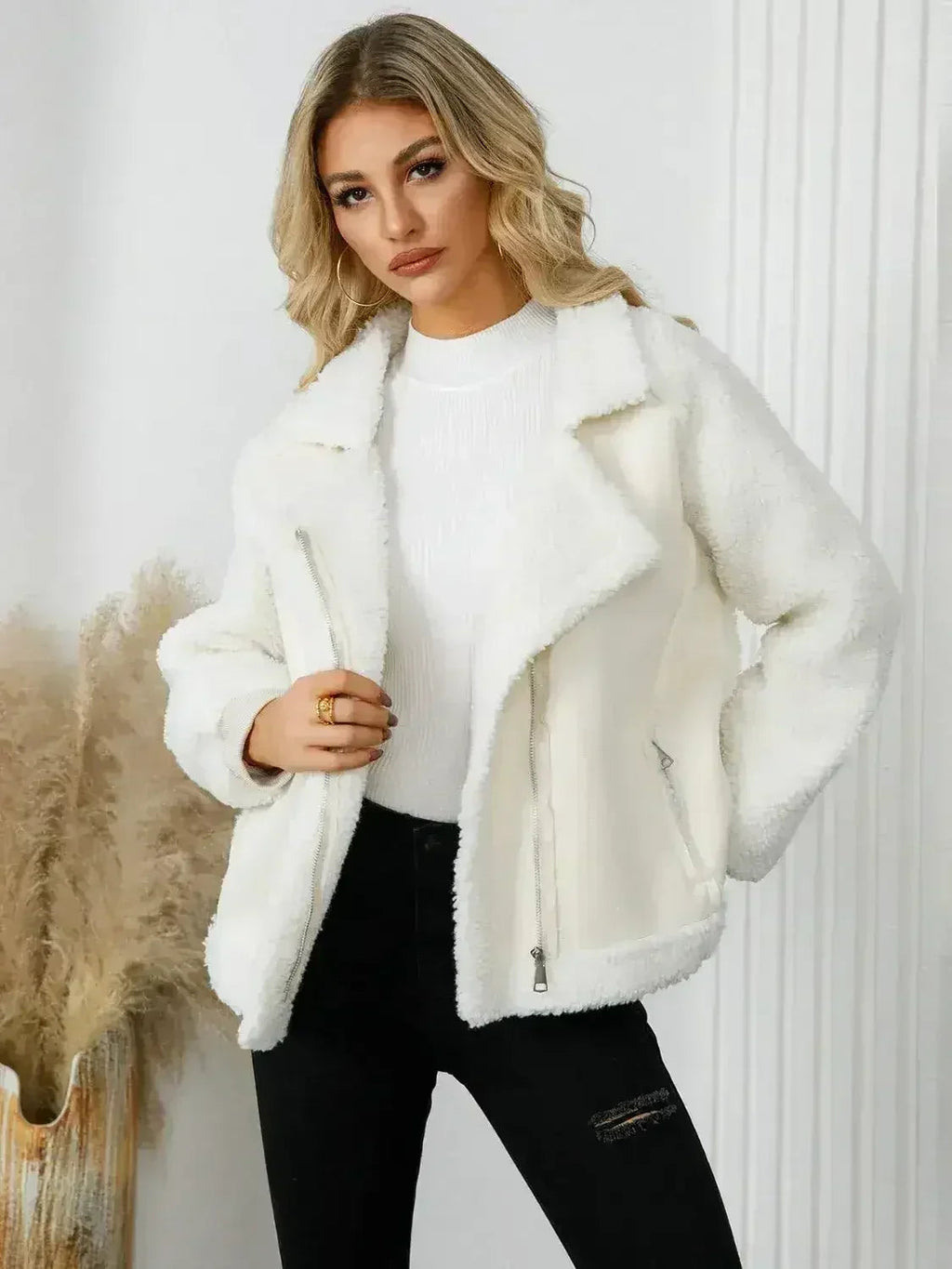 Veste polaire zippée à manches longues avec poches