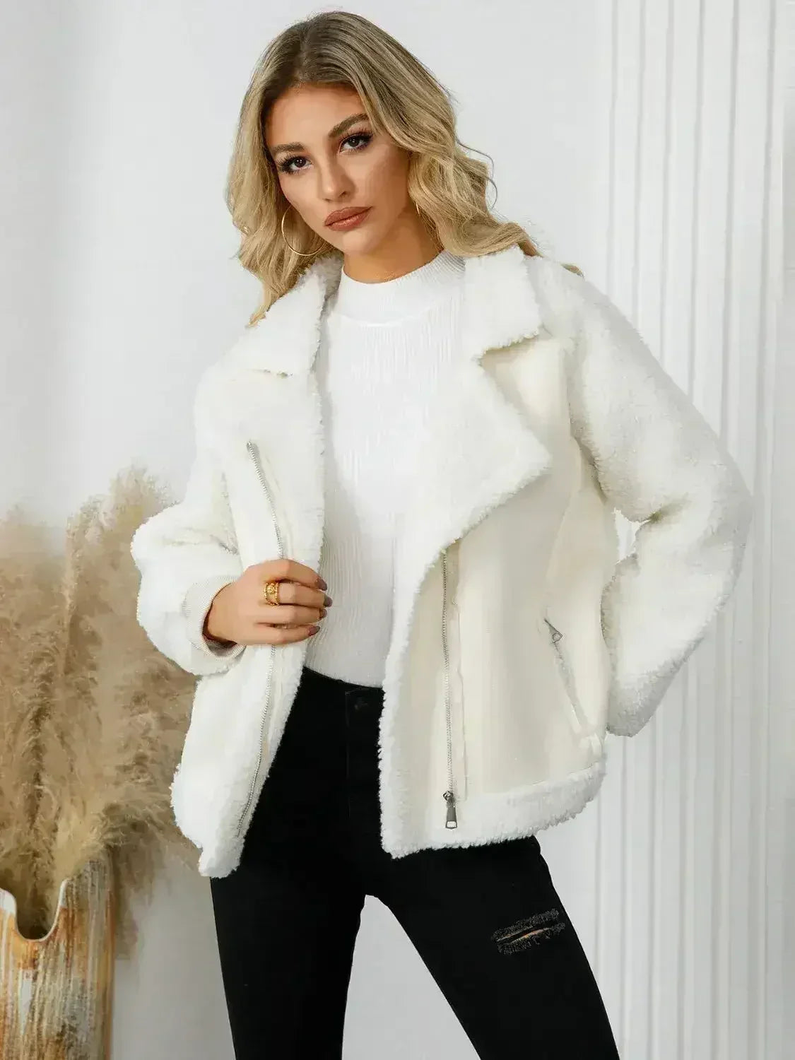 Veste polaire zippée à manches longues avec poches