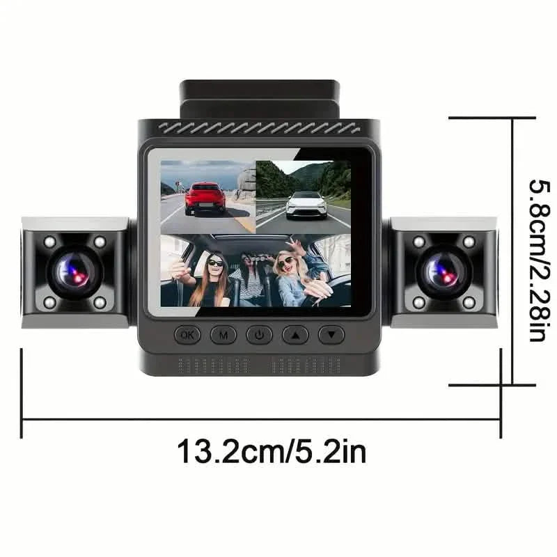 Enregistreur de conduite automobile 360° – Vision nocturne, 1080p, 4 canaux