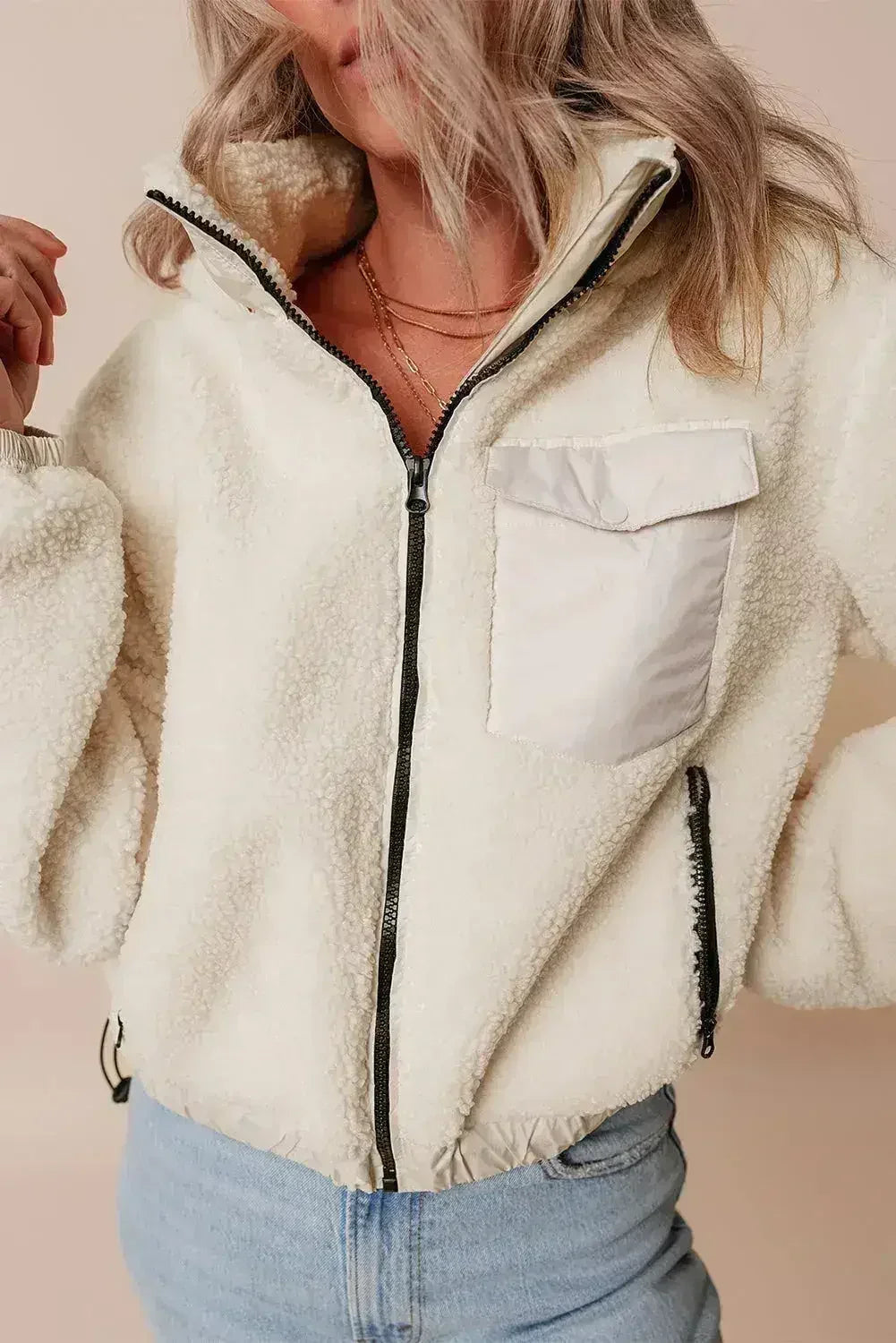 Veste Sherpa à Capuche et Poches Jet Stream