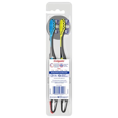 Brosse à Dents Manuelle Colgate 360° Advanced Brins Souples Effet Fil Dentaire, Pour Adultes, Lot de 2