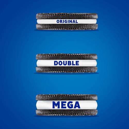 Biscuits Sandwich Oreo Mega Stuf au Chocolat, Format Familial, 499 g