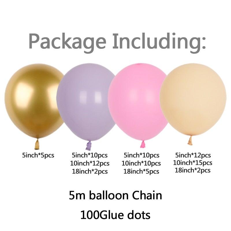 85 pièces de guirlande d'arche de ballons roses violets pour festival, fiançailles familiales, mariage, anniversaire, célébration à thème, décoration de fête