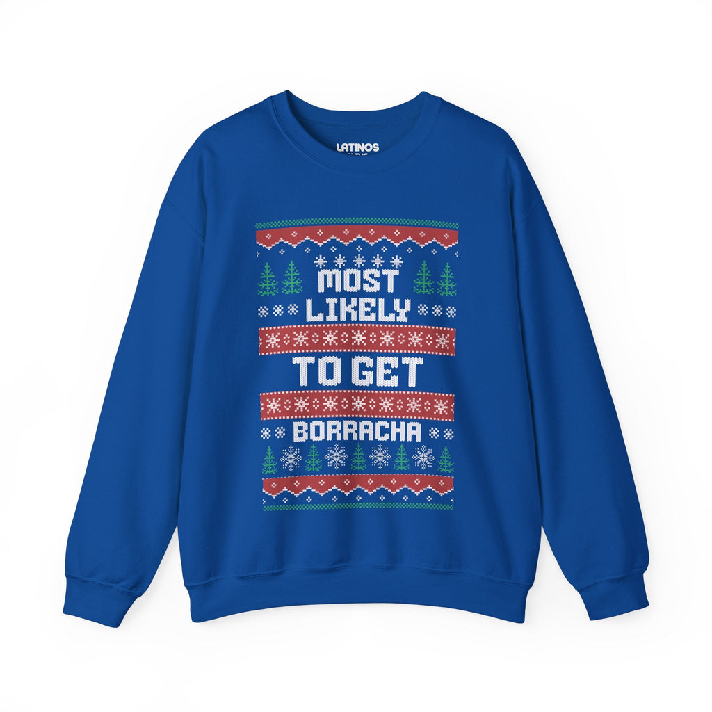 Pull de Noël moche Most Likely To Get Borracha | Latino | 3 couleurs