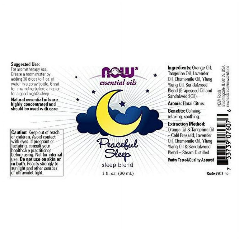 Now Essential Oils Mélange d'huiles Peaceful Sleep 30 ml - 7607 - Lot de 2