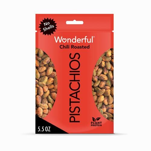Pistaches Wonderful sans coquille, grillées au piment, sachet refermable de 156 g, protéines en collation, sans gluten, saines en voyage