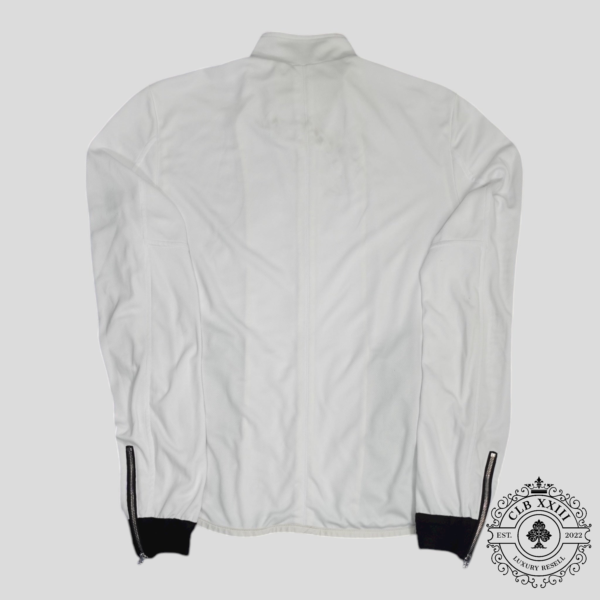 Veste de survêtement en maille Chrome Hearts Horseshoe Logo Blanche