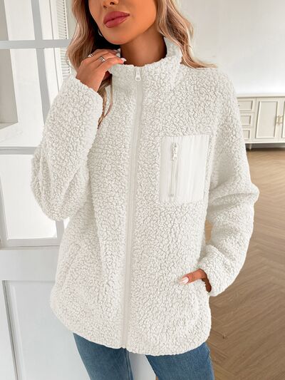 Veste d'hiver chaude zippée à manches longues, douillette et élégante, indispensable pour le froid, veste d'extérieur.