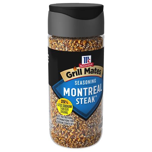 Assaisonnement de steak de Montréal McCormick Grill Mates à teneur réduite en sodium de 25 %, 89 g