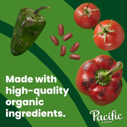 Pacific Foods Chili Biologique aux Légumes Rôtis au Feu de Bois, Végétalien, Boîte de 468 g (Lot de 1)