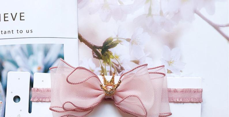 Bandeau Élastique de Luxe pour Bébés Filles, Fait Main, Moderne, avec Perles, Nœud et Couronne en Dentelle