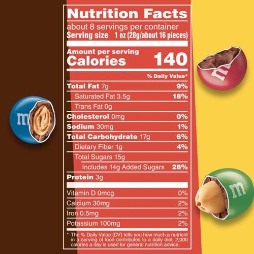 Sachet de bonbons au chocolat M&Ms Classic Mix format familial, chocolat au lait, beurre de cacahuète et cacahuète, 235 g