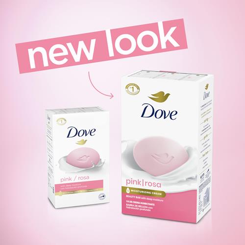 Pain de beauté Dove Nettoyant doux pour la peau Rose 6 pains Hydratant pour une peau douce et délicate Plus hydratant qu'un savon en pain 106 g