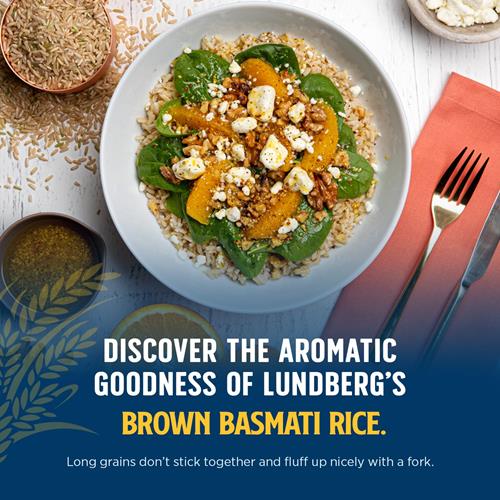 Riz brun basmati biologique à grains longs Lundberg – Non collant, moelleux et aromatique, 907 g